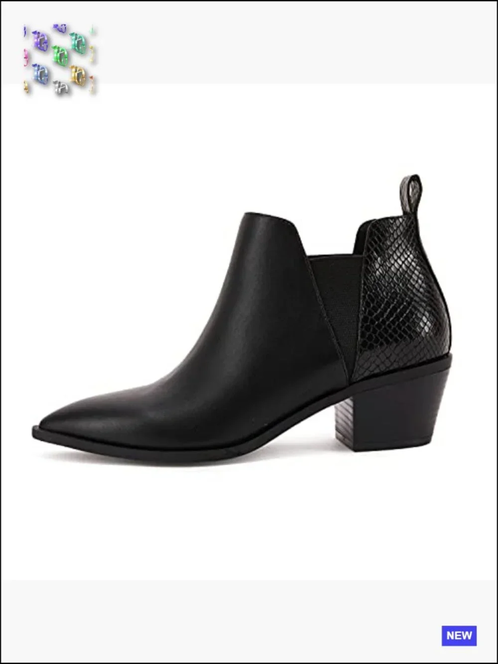 Stacked Chunky Heel Ankle Boots Slip On Western Low Heel Chelsea Boots